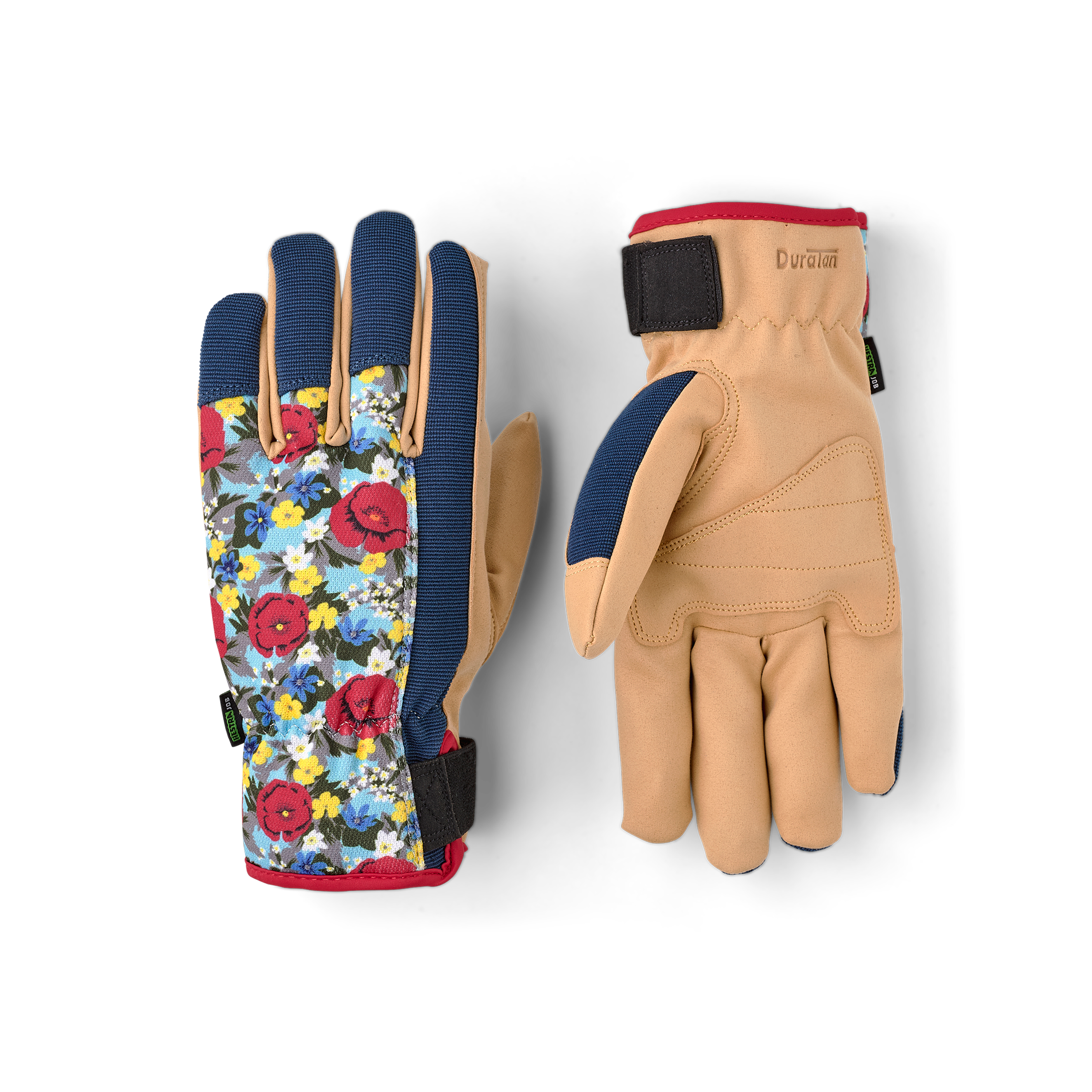 Hestra Duratan Flex glove in Red Print/Medium blue – front view