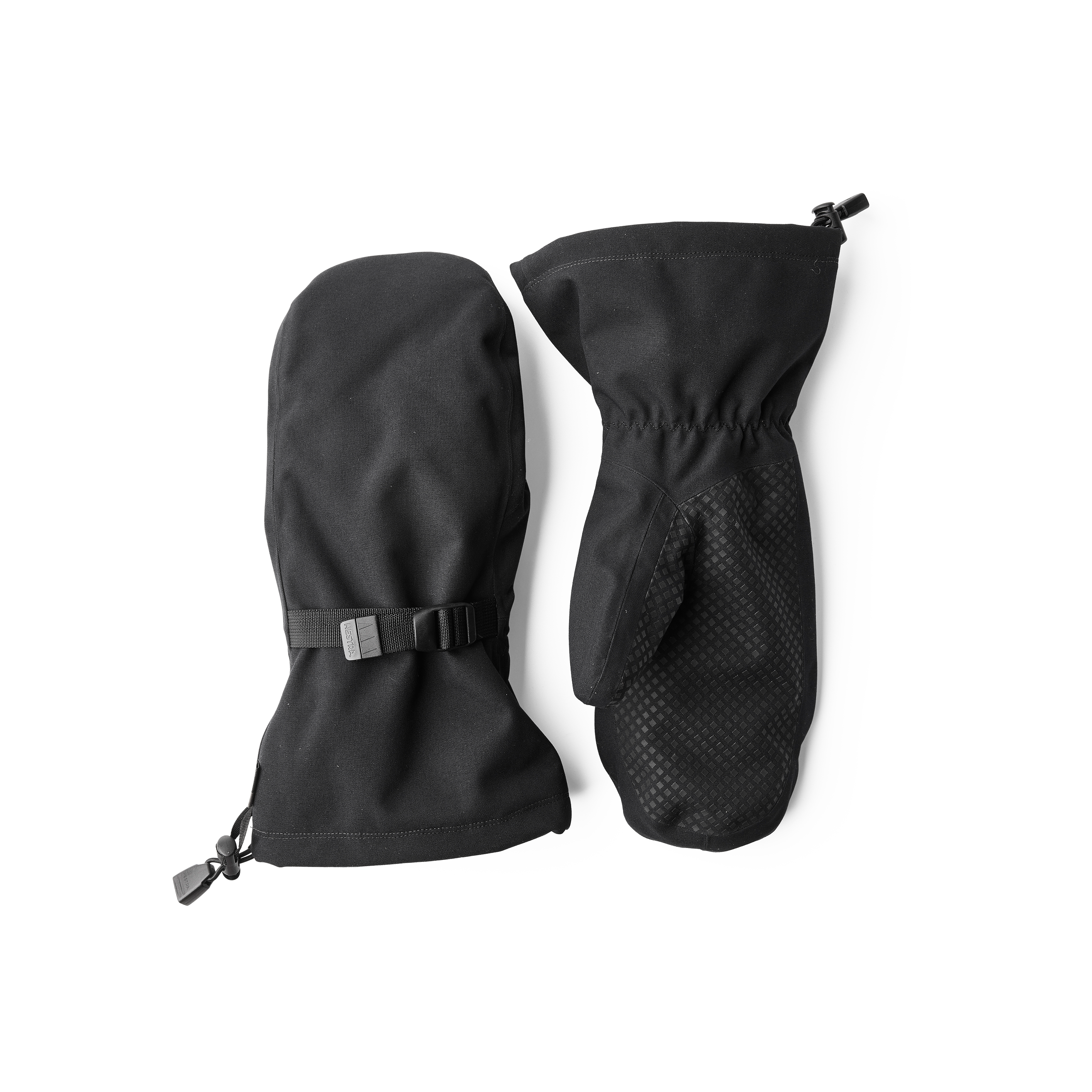 Hestra Seam Sealed Shell Overlay Mitt glove in Black – front view